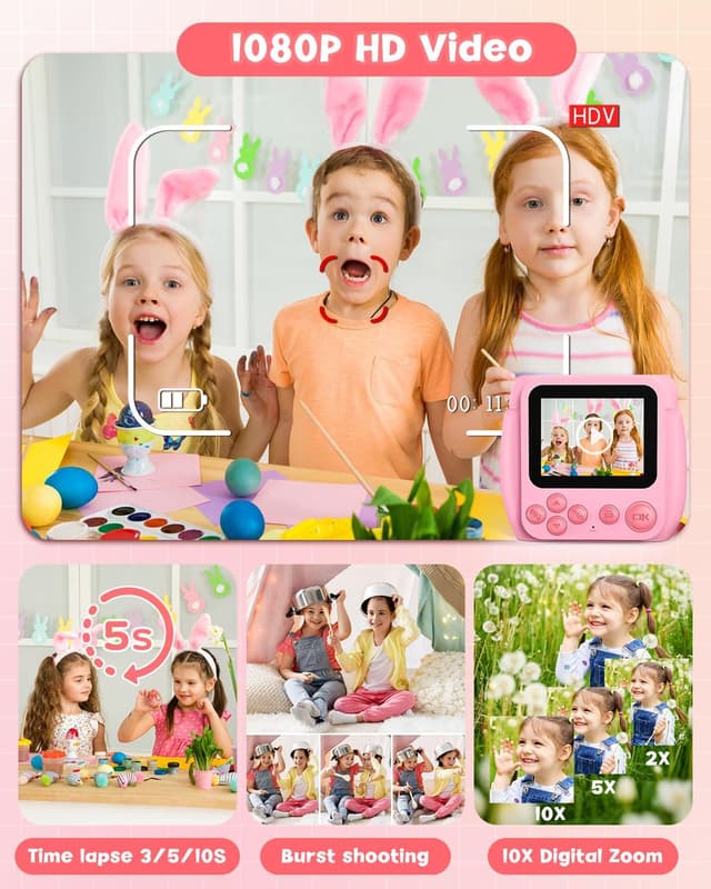 Detalle 2 de Gofunly Kids Camera Instant Print 1080P 2.4"