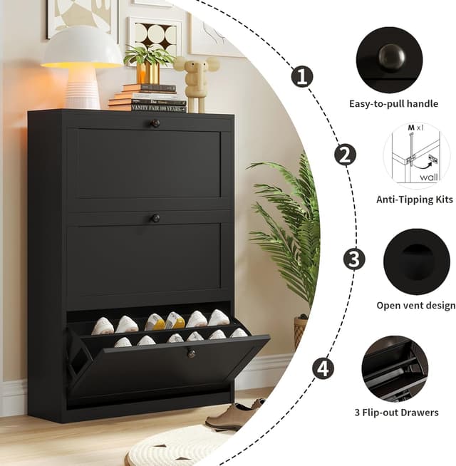 Thumbnail 5 de VOWNER Zapatero 3 Puertas 80x24x116 cm