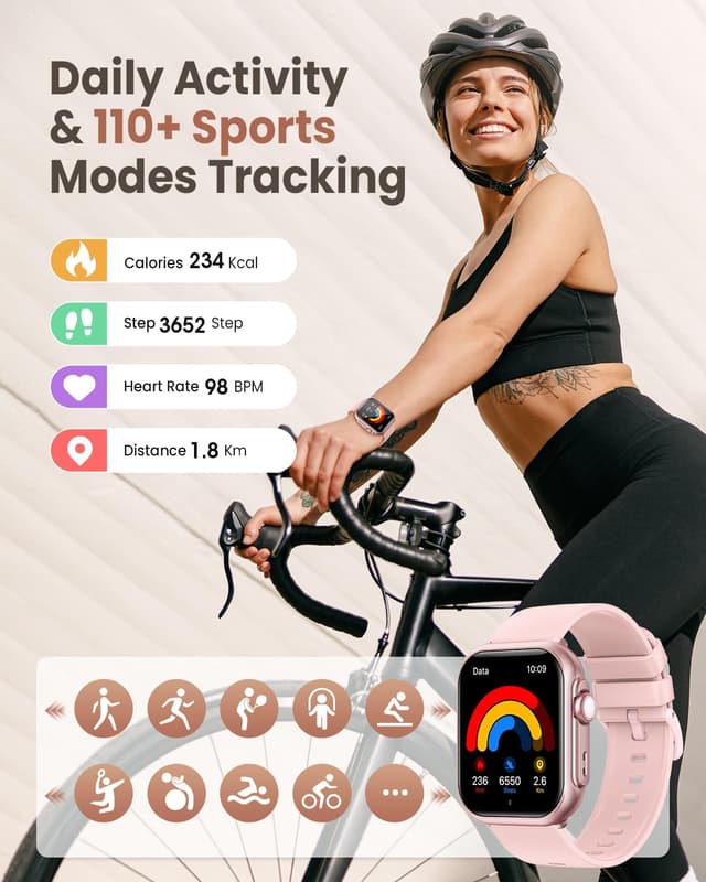 Thumbnail 4 de 1.83" HD Smart Watch 1000mAh Fitness Tracker