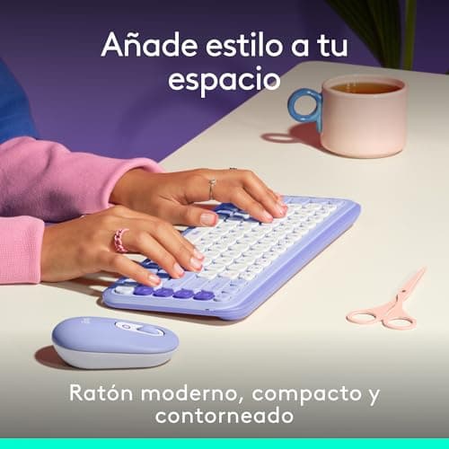 Detalle 2 de Logitech POP Mouse lila — ratón inalámbrico Bluetooth compacto