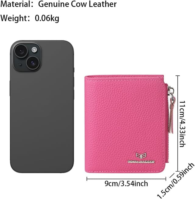 Detalle de Royal Bagger RFID-Blockierung Slim Bifold Geldbörse aus echtem Leder (Gelb) 3201