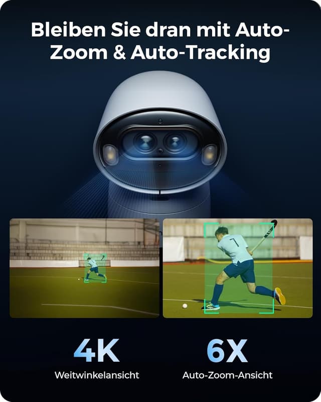 Detalle 2 de Reolink 4K Solar-Überwachungskamera Aussen Akku mit 360° PTZ, Auto-Tracking & Dual Lens (Argus Track+)