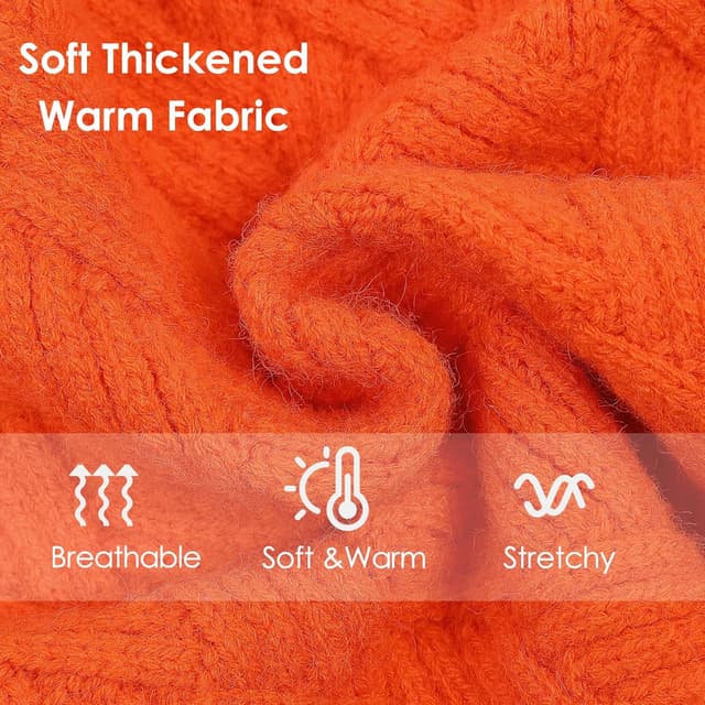 Detalle 2 de AOFITEE Dog Jumper (Orange L) – warm, stretchy knitwear turtleneck for winter