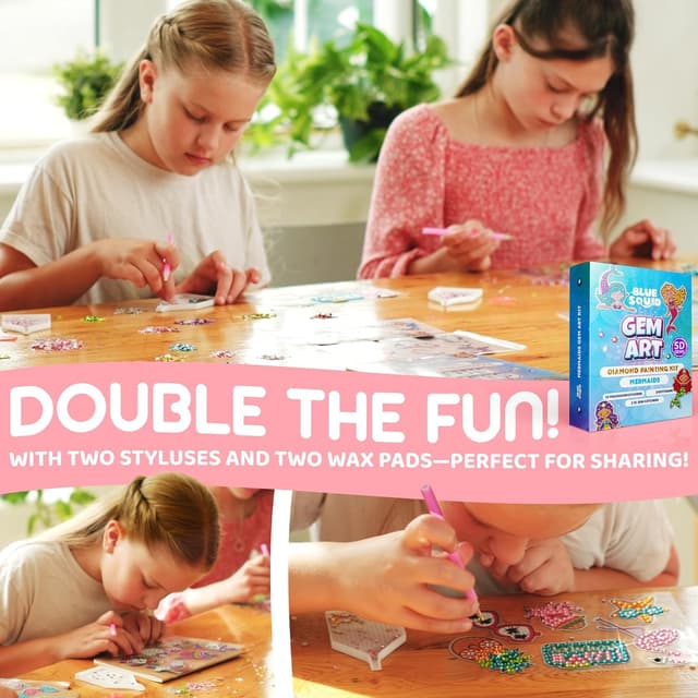 Thumbnail 6 de Blue Squid Mermaid Diamond Art Kit for Kids