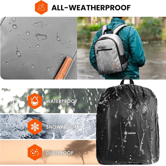 Detalle de TARION Kamerarucksack klein TB-M – kompakter Fotorucksack für DSLR & Zubehör (Grau)