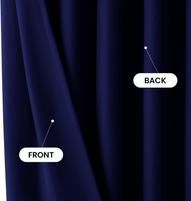 Thumbnail 5 de Imperial Rooms Eyelet Blackout Curtains 66x54 Navy