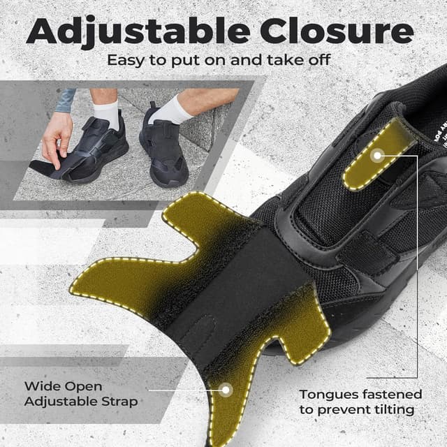 Detalle de FitVille Rebound Core V10 extra wide trainers for men with easy flap closure