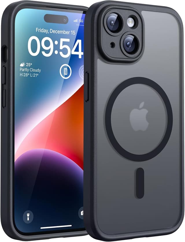 Detalle de TOCOL for iPhone 14 Case (MagSafe) with upgraded full camera protection in black