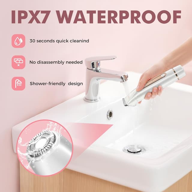 Detalle 2 de Women’s Bikini Trimmer (2-in-1) — Painless Electric Razor with Dual Heads, IPX7 Waterproof & Rechargeable