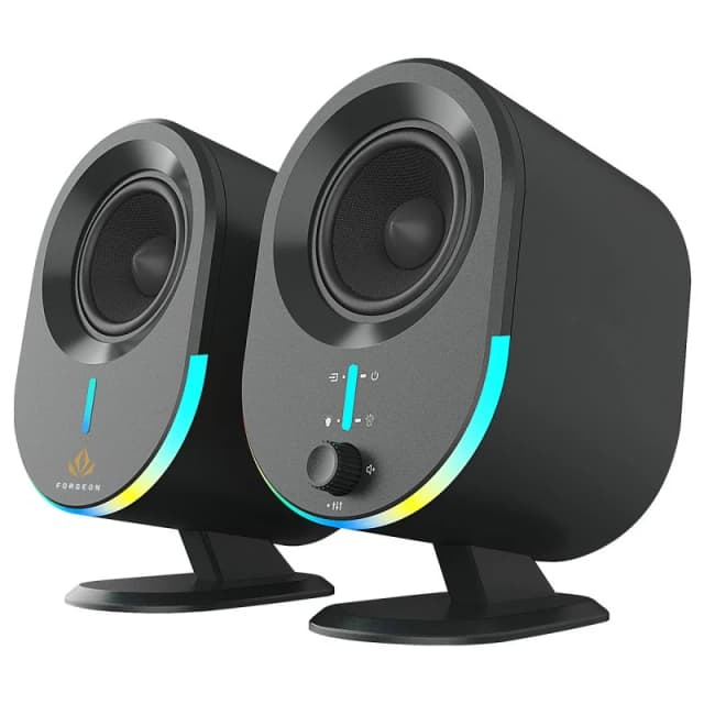 Detalle de Forgeon Aether altavoces gaming 2.0 con Bluetooth 5.3 y RGB, 30W (negros)