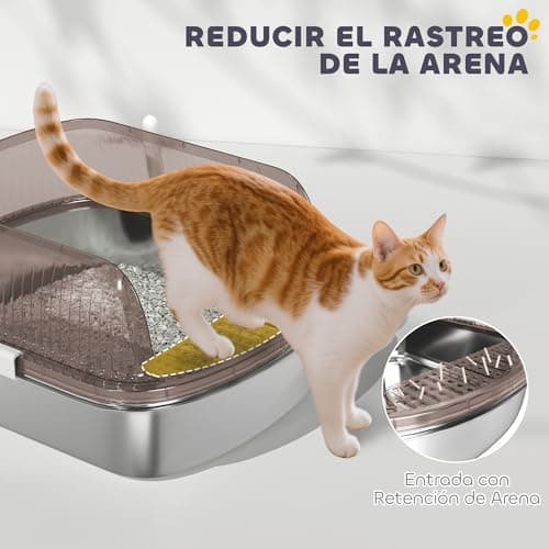 Detalle 2 de PawHut Arenero Cubierto para Gatos Extra Grande 🐾