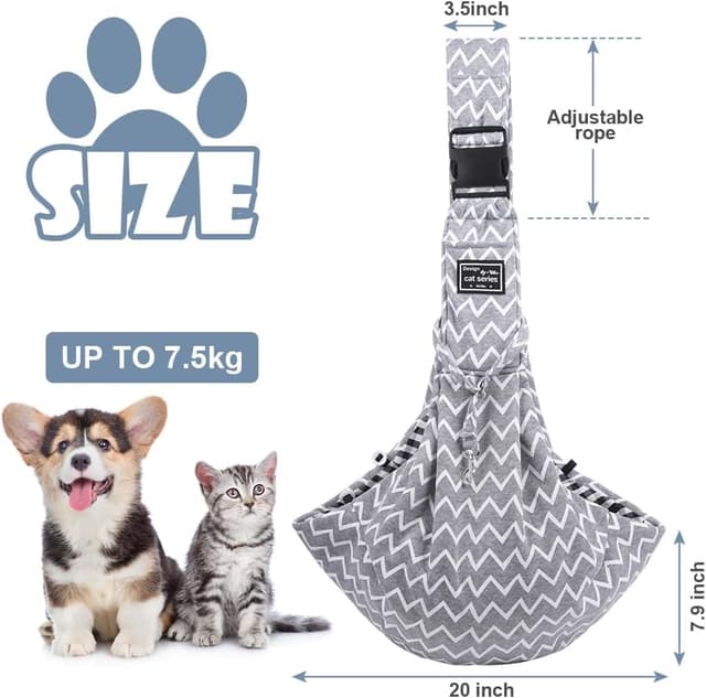 Detalle de Adiwo Hundetragetasche Welpen – wendbare Transporttasche für kleine Hunde bis 7,5 kg mit verstellbaren Schultergurten