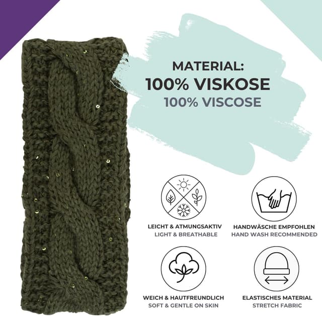 Thumbnail 3 de styleBREAKER Bandeau en grosse maille Cognac 9 cm