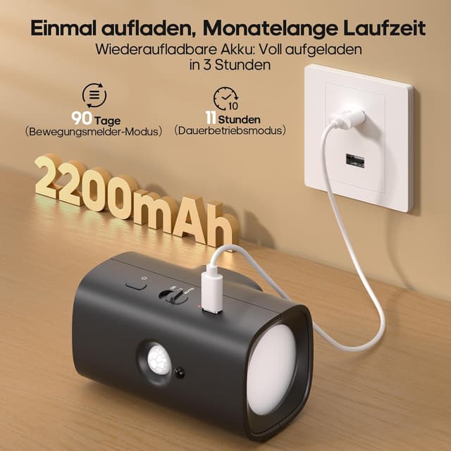 Thumbnail 2 de GOODEA Kabellose Nachtlicht mit Bewegungsmelder