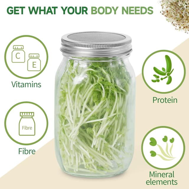 Thumbnail 1 de Sprossenglas Set 2er 1000 ml Keimglas