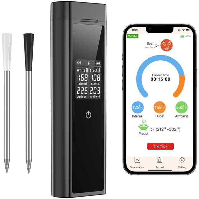 Detalle de Smart Wireless Meat Thermometer 2 Probes 🍖