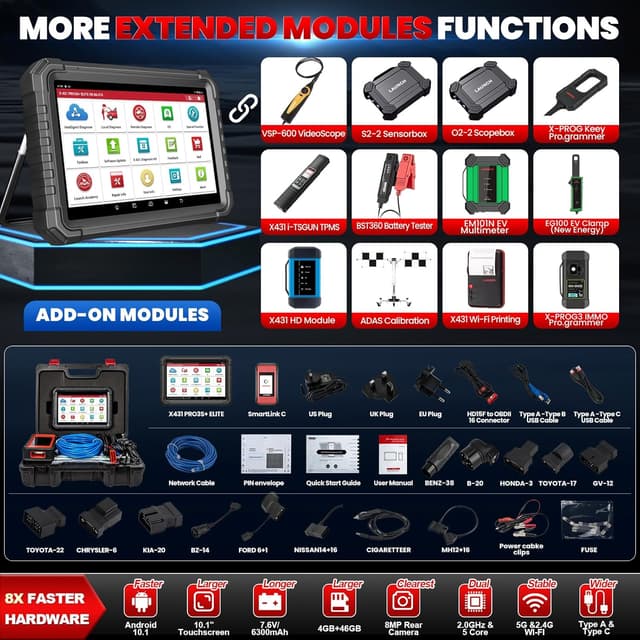 Thumbnail 6 de LAUNCH X431 PRO3S+ Elite — valise diagnostic auto bi-directionnelle J2534 SmartLinkC 2.0