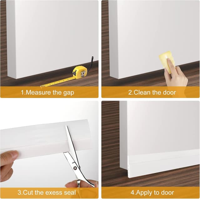 Detalle 2 de EXTSUD 2 m selbstklebende Türdichtung aus Silikon – gegen Zugluft, Staub, Insekten & Lärm