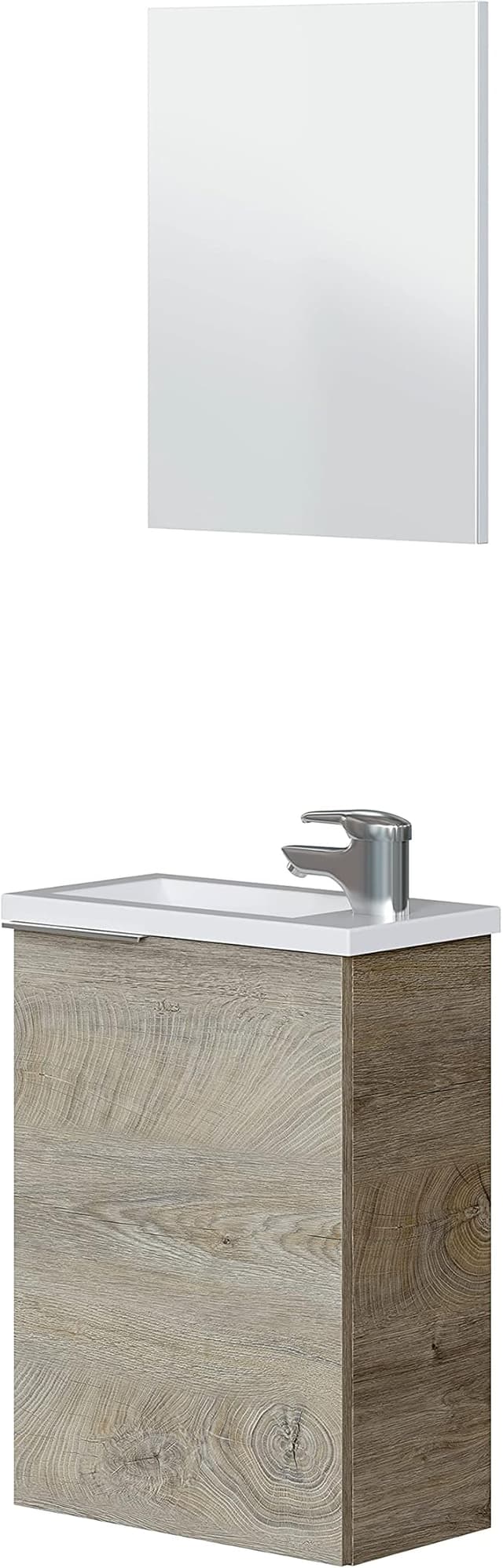 Imagen de Arkitmobel Mueble de baño compacto suspendido 🛁 Roble Alaska en OfertitasTOP