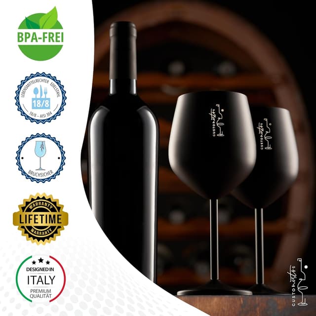 Detalle de Gusto Nostro Weingläser Edelstahl 540 ml