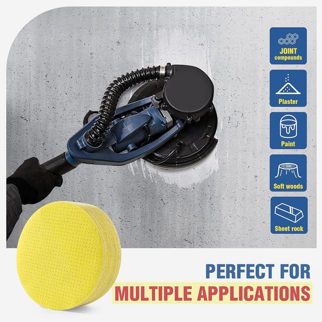 Detalle de Selead Klett-Schleifpads Set für Trockenbauschleifer (Ø 225 mm), 25 Stück Korn 60/80/120/180/220