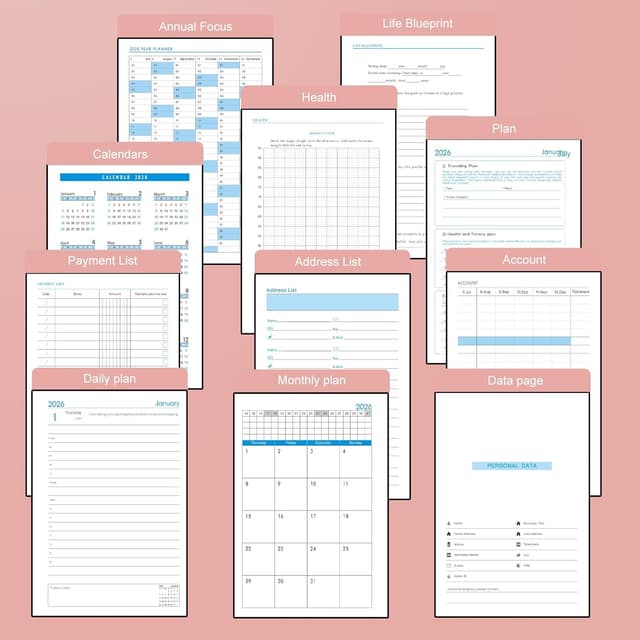 Detalle de agenda académica 2026 A5 día por página