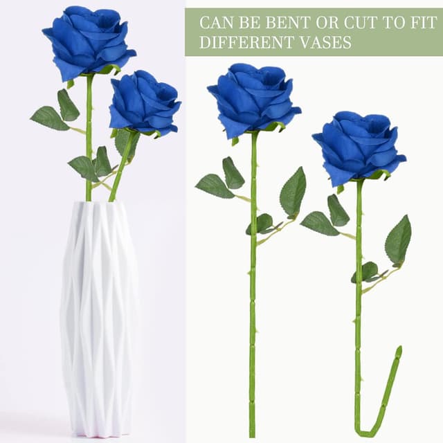 Detalle 2 de OWLkELA Blau Rosen 12er Set für Deko