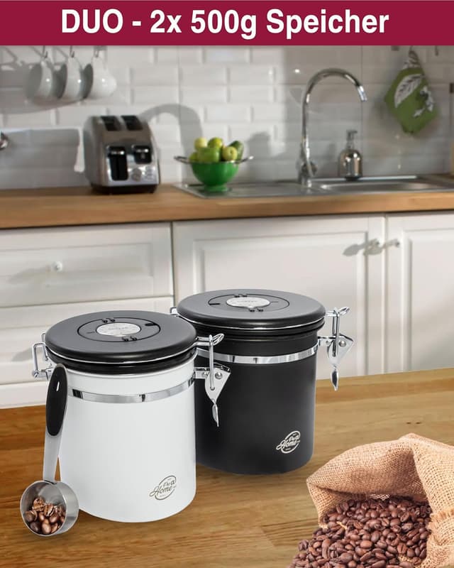 Thumbnail 6 de Pro@Home43® Kaffeedose luftdicht mit Kalenderfunktion, Edelstahl, 1,5 l – weiß