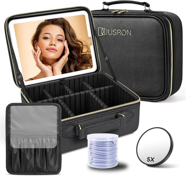 Detalle de JUSRON Make-up Tasche mit LED Spiegel und 5-fach