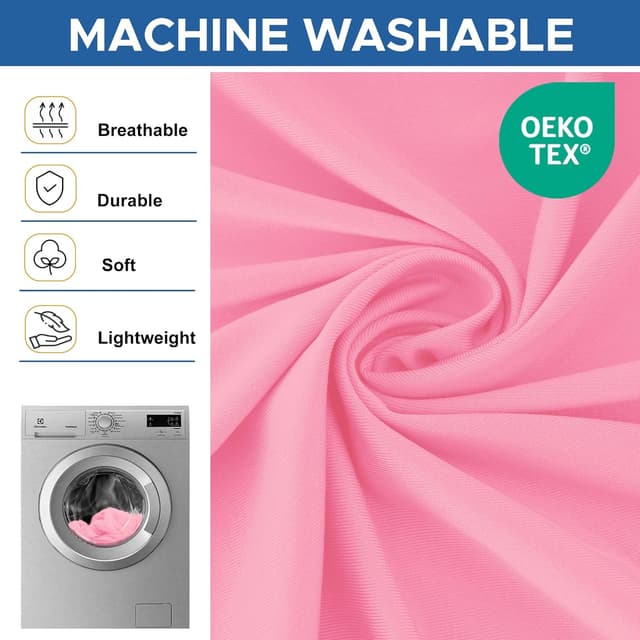 Detalle 2 de Enjoyidea Pink Fitted Stretch Table Cover for 6-Foot Rectangle Tables (8-Pack)