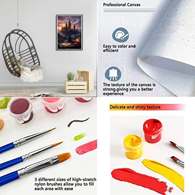 Detalle 2 de Lonmo Art Malen nach Zahlen für Erwachsene (16x20 Zoll) – DIY Paint-by-Numbers mit Acrylfarbe