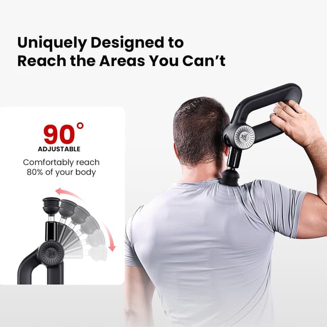 Detalle 2 de Bob and Brad D6 Ultra Massage Gun with Infrared Heating Head (OLED display, 16mm amplitude)