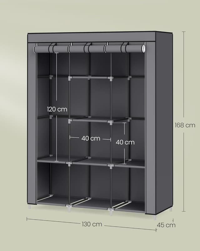 Thumbnail 5 de SONGMICS Armario Ropero Portátil con Estantes y Funda