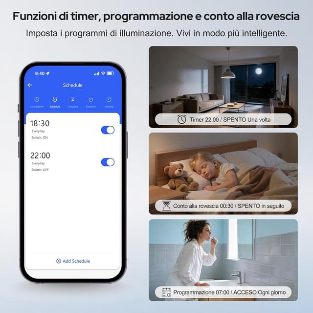 Detalle de LoraTap Interruttore WiFi Alexa con timer e relè (2 pezzi) per controllo in parallelo dello switch