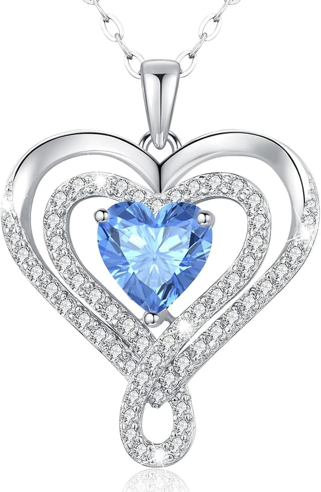 Detalle de llyish Collier pour femme en argent 925 avec pendentif cœur doré