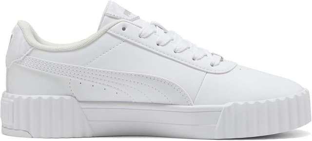 Detalle de Puma Damen Carina 3.0 Sneaker – Lederoptik, Schnürung & Gummilaufsohle