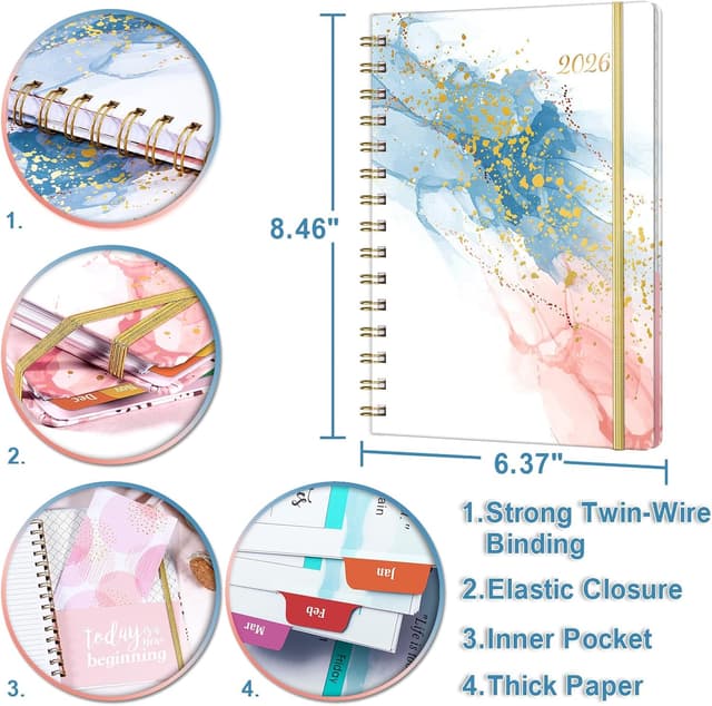 Detalle de 2026 Planner Weekly Monthly 8.5x6.4 in