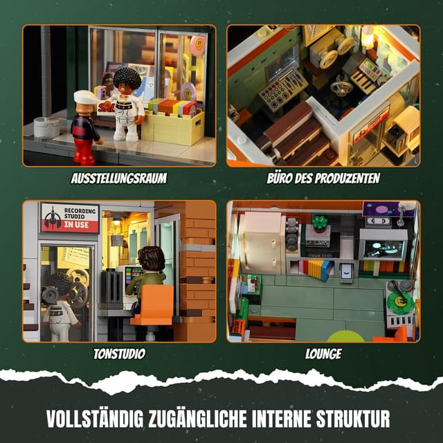 Detalle 2 de Lumibricks Plattenladen Beleuchtung Klemmbausteine Haus 1980 Pcs