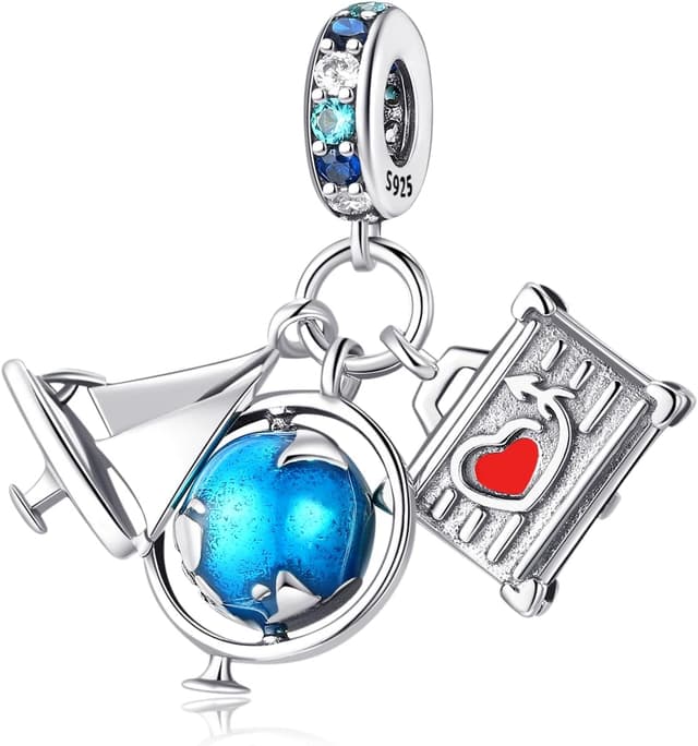 Detalle 2 de FLUFLO Charm-Anhänger Damen aus 925 Sterling Silber (Zirkonia) – passend für europäische Armband- und Ketten-Charm-Beads C03