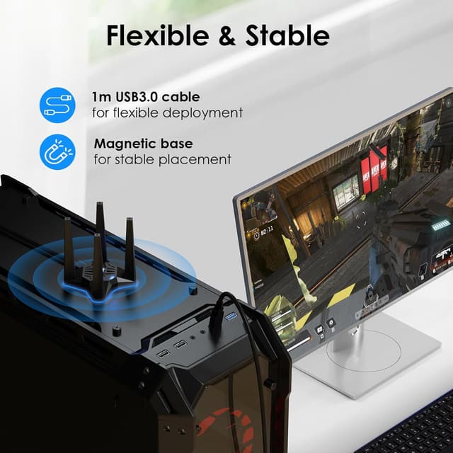 Thumbnail 6 de Wavlink AX1800 USB WiFi Adapter for Desktop PC (WiFi 6, Dual Band 5GHz + 2.4GHz, USB 3.0)