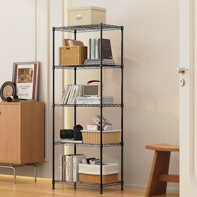 Detalle de M MZG 1250 lbs 5-Tier Metal Storage Shelves Wire Rack with Wheels