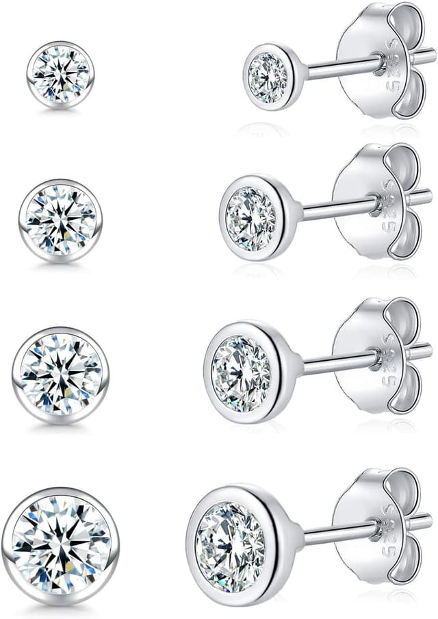 Detalle de Kleine Silber Ohrstecker 925 CZ