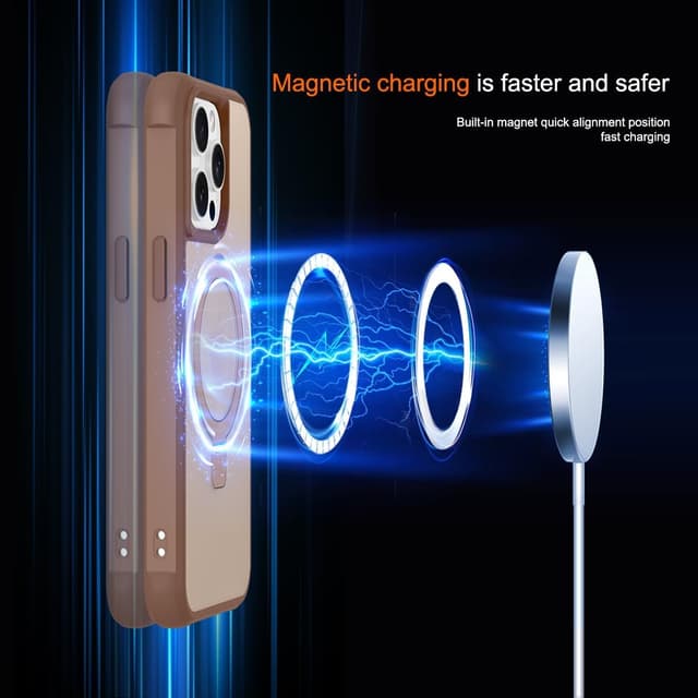 Detalle de CHAOFEnG Magnetic iPhone 15 Pro Max Case with Ring Stand (Desert Gold)