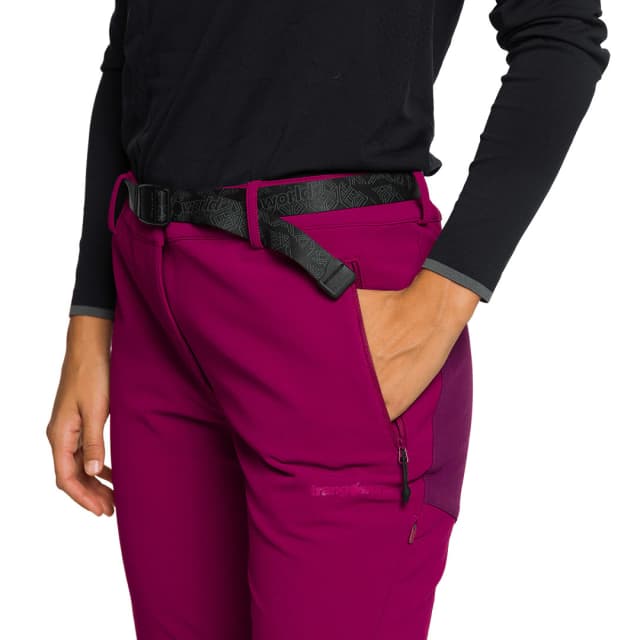 Detalle de Trangoworld Dunai v02: pantalón largo técnico de mujer con nylon reciclado Free4move
