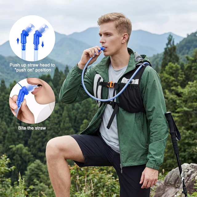 Detalle 2 de KUYOU Running Hydration Vest (2L Hydration Bladder) Lightweight Insulated Water Backpack for Running, Hiking, Cycling