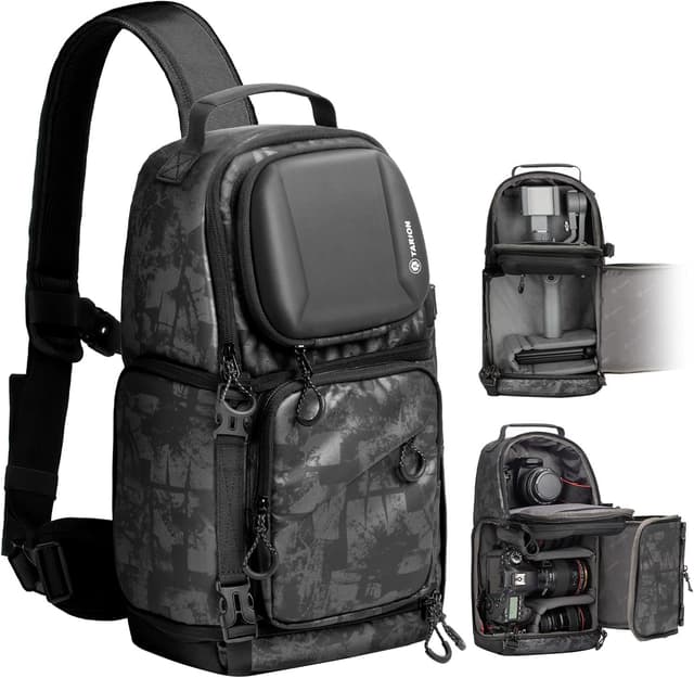 Detalle de TARION Kameratasche Sling TR-S – wasserdichte Schultertasche für DSLR, Objektive und Stativ