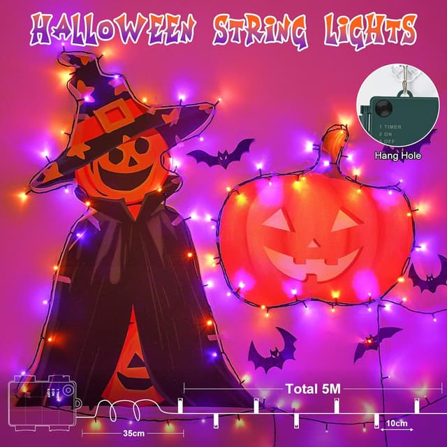 Detalle 1 de Halloween fairy lights 16.4ft 50 LED