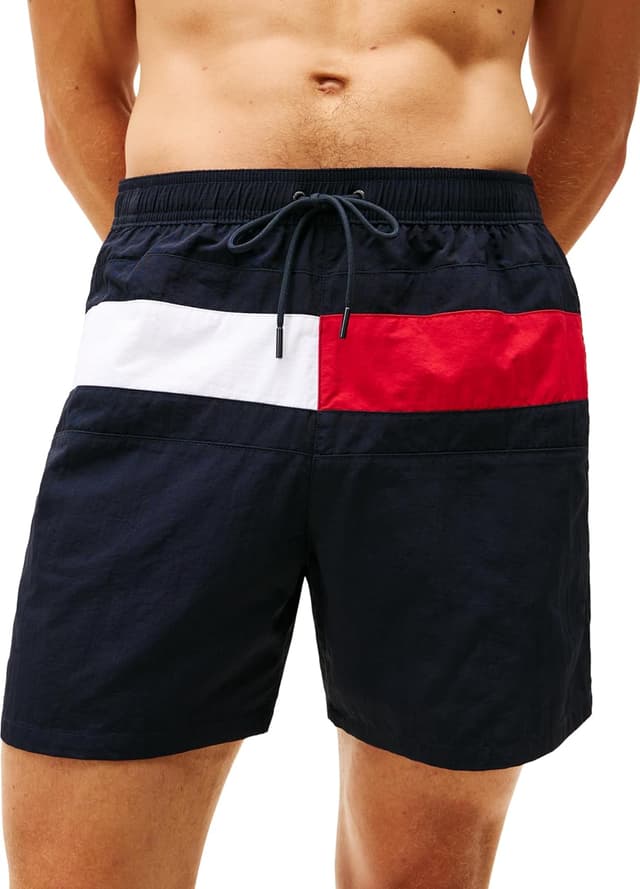 Detalle de Tommy Hilfiger Men’s Long Drawstring Swim Shorts