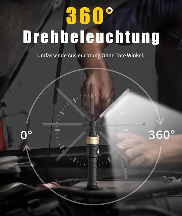 Detalle 2 de HOTLIGH Werkstattlampe Arbeitsleuchte 5000 mAh 🔦