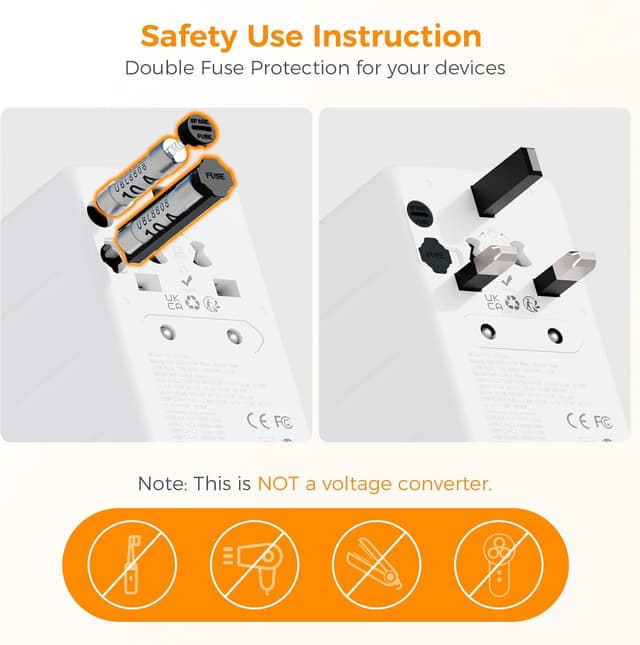 Thumbnail 5 de TESSAN Universal Travel Adapter 140W with USB-C ports 🔌